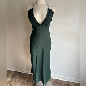 ASOS Elegant Dark Green Backless Dress